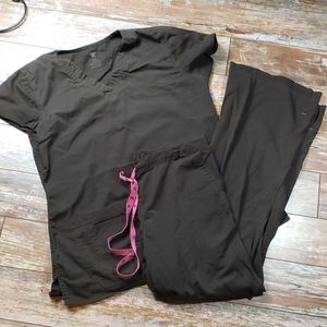 Med couture medium brown scrub set
